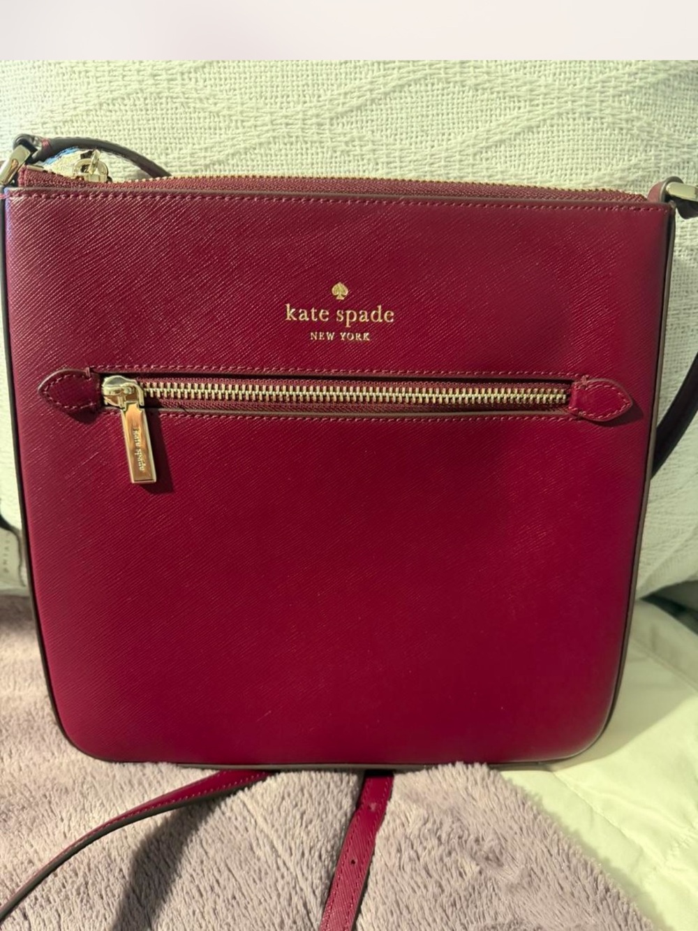 kate spade Wine Red Crossbody Bag with Gold Hardware NWOT.